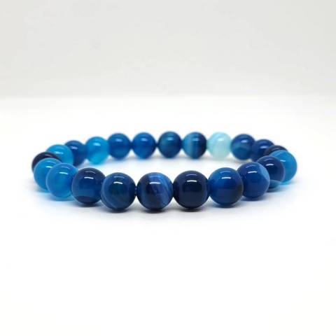 Bracelet agate bleue - pierres naturelles 8mm