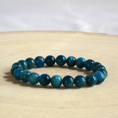 Bracelet apatite bleue - pierres naturelles 8mm