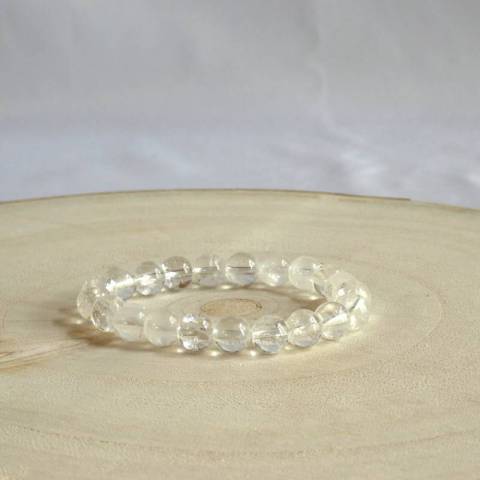 Bracelet cristal de roche - pierres naturelles 8mm