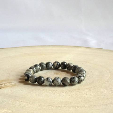 Bracelet jaspe picasso - pierres naturelles 8mm