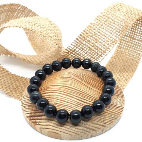 Bracelet obsidienne oeil cleste - pierres naturelles 8mm
