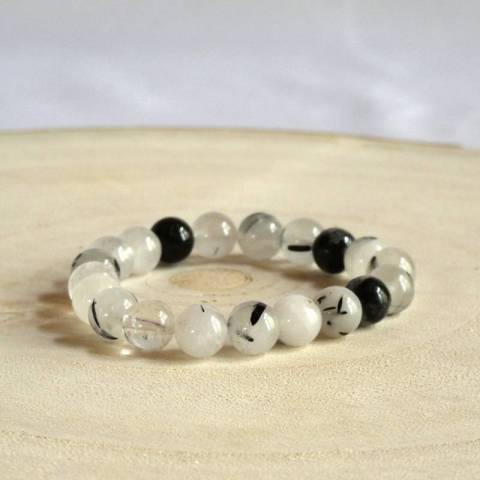 Bracelet en quartz rutile - pierres naturelles 8mm