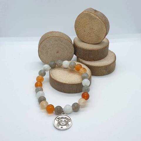 Bracelet astrologique du cancer - pierres naturelles 8mm