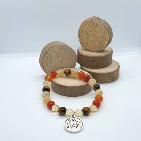 Bracelet astrologique du lion - pierres naturelles 8mm