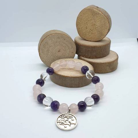 Bracelet astrologique de la vierge - pierres naturelles 8mm