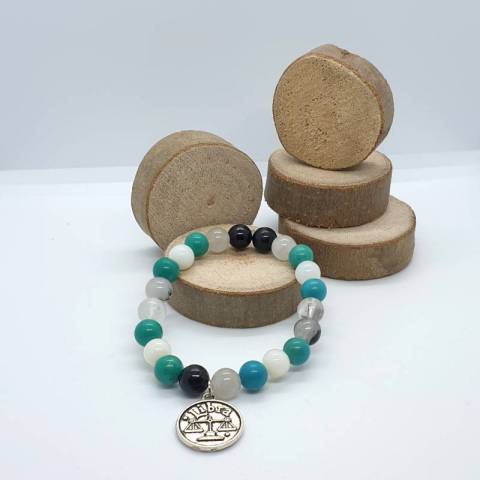 Bracelet astrologique de la balance - pierres naturelles 8mm