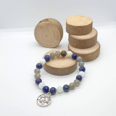 Bracelet astrologique du verseau - pierres naturelles 8mm