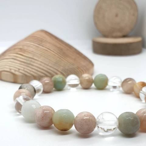 Bracelet confiance et joie - pierres naturelles 8mm