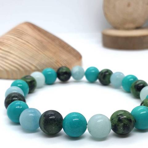 Bracelet nouvelle vie - pierres naturelles 8mm
