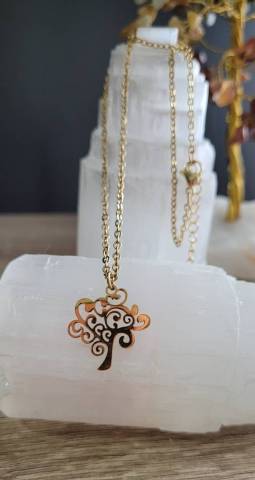 Collier arbre de vie - acier inoxydable dor